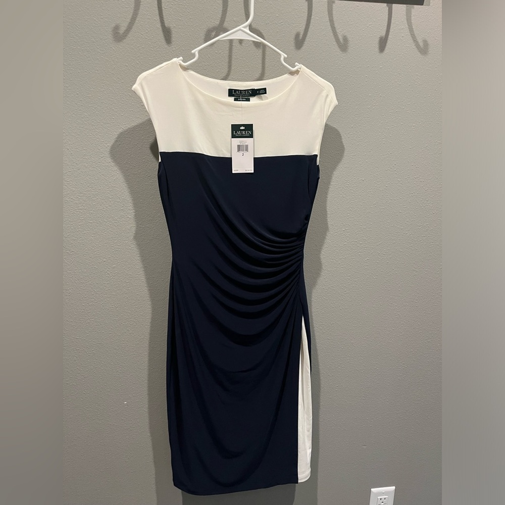 Ralph Lauren size 2 blue and white dress, NWT